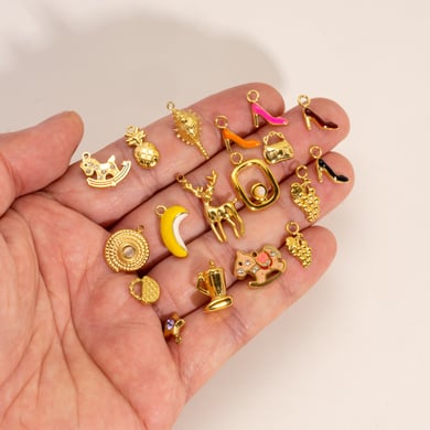 1 Piece DIY Cute High Heels Fruit Stainless Steel  Gold Color  Women's Pendants h5 Picture3