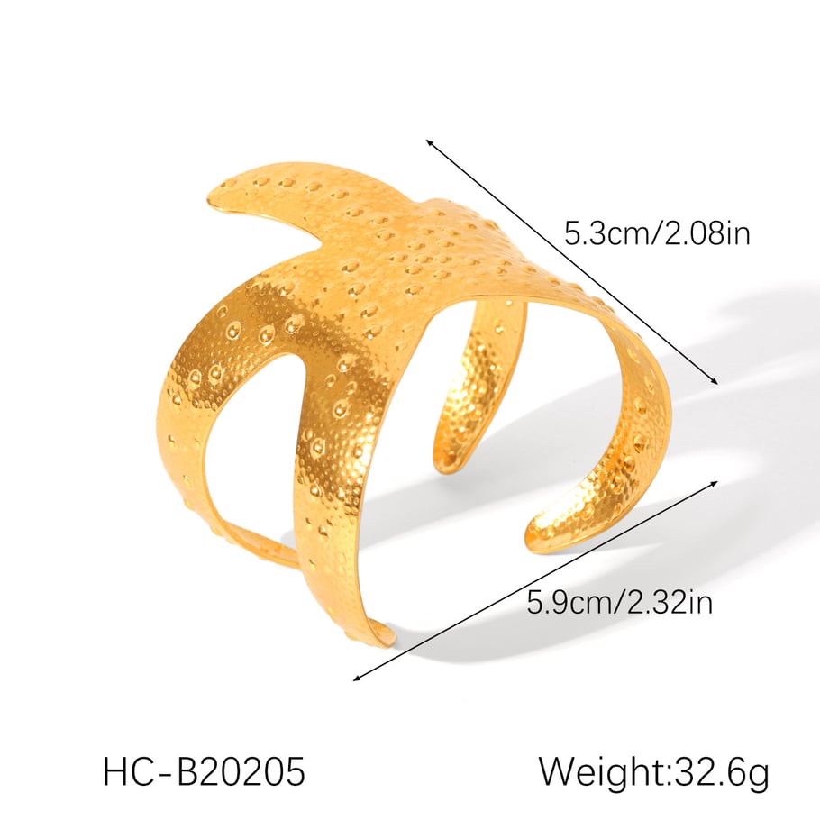 1 Piece Simple Irregular Shape Butterfly Stainless Steel Gold Color Women's Bangles h5Picture2
