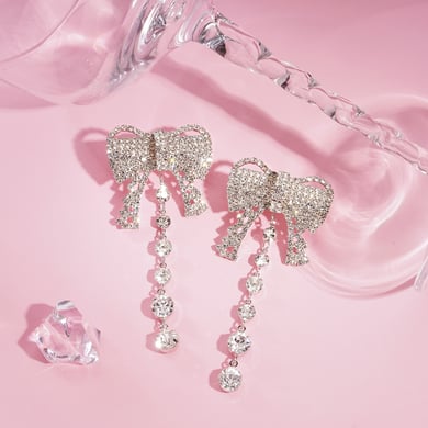 1 Pair Festive Series Bow Knot Alloy Drop Earrings h5 Picture4