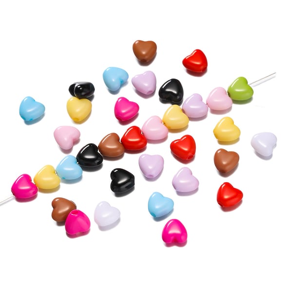 1 Bag of DIY Heart Acrylic Jewelry Beads