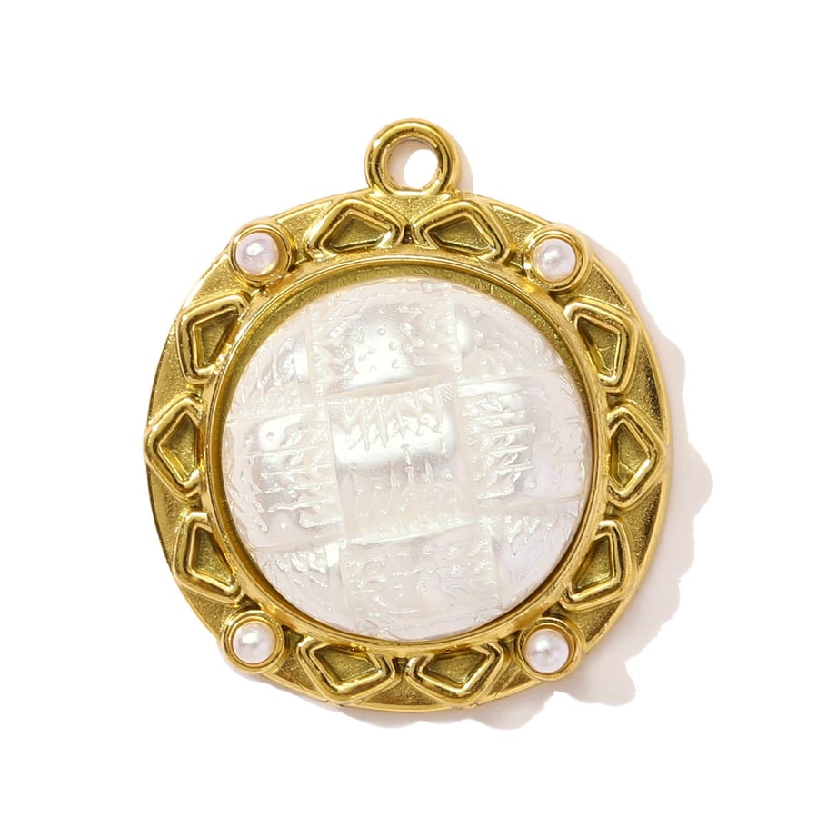 Pendentif classique en forme de cœur pour femme, en acier inoxydable, couleur or, 1 pièce 