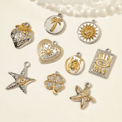 1 Piece Simple Mixed Gold Color And Silver Colors Stainless Steel Women's Pendants h5 Picture3