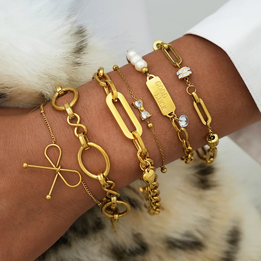 1 Stück Damen-Kettenarmbänder aus Edelstahl in täglicher unregelmäßiger Form h5Bild6