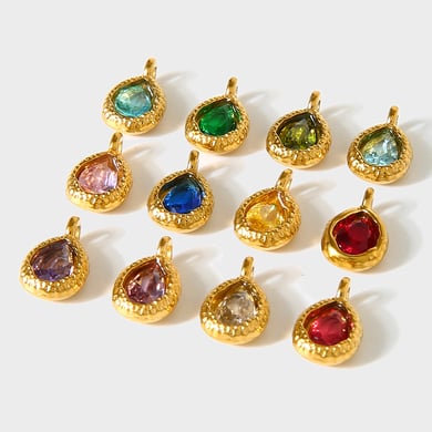 1 Piece Luxurious  Elegant Droplet Stainless Steel  Gold Color Women's Pendants h5 Picture5