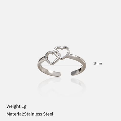 1 Piece Heart Stainless Steel Minimalist Ring h5 