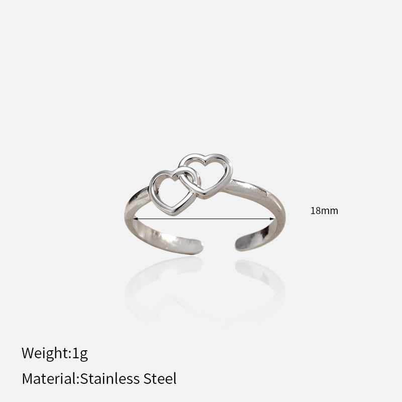 1 Piece Heart Stainless Steel Minimalist Ring 