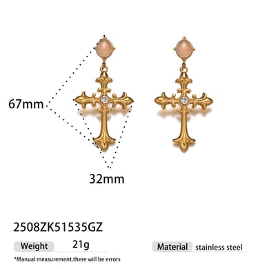 1 Piece Beads Acrylic Cross Shape Pendant Necklace h5 