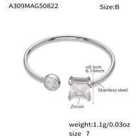 A309-B Steel Color Square Zircon Ring Picture9