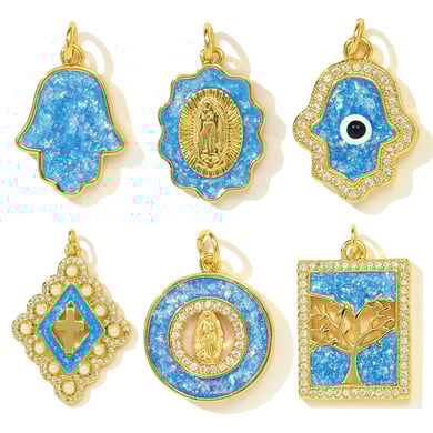 1 Piece Luxurious Goddess Opal Stainless Steel Gold Color Women's Pendants h5 Picture5