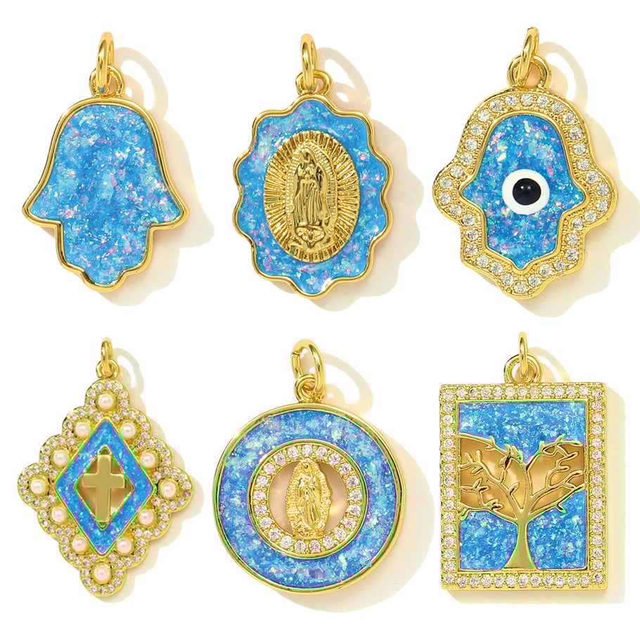 1 Piece Luxurious Goddess Opal Stainless Steel Gold Color Women's Pendants Picture5