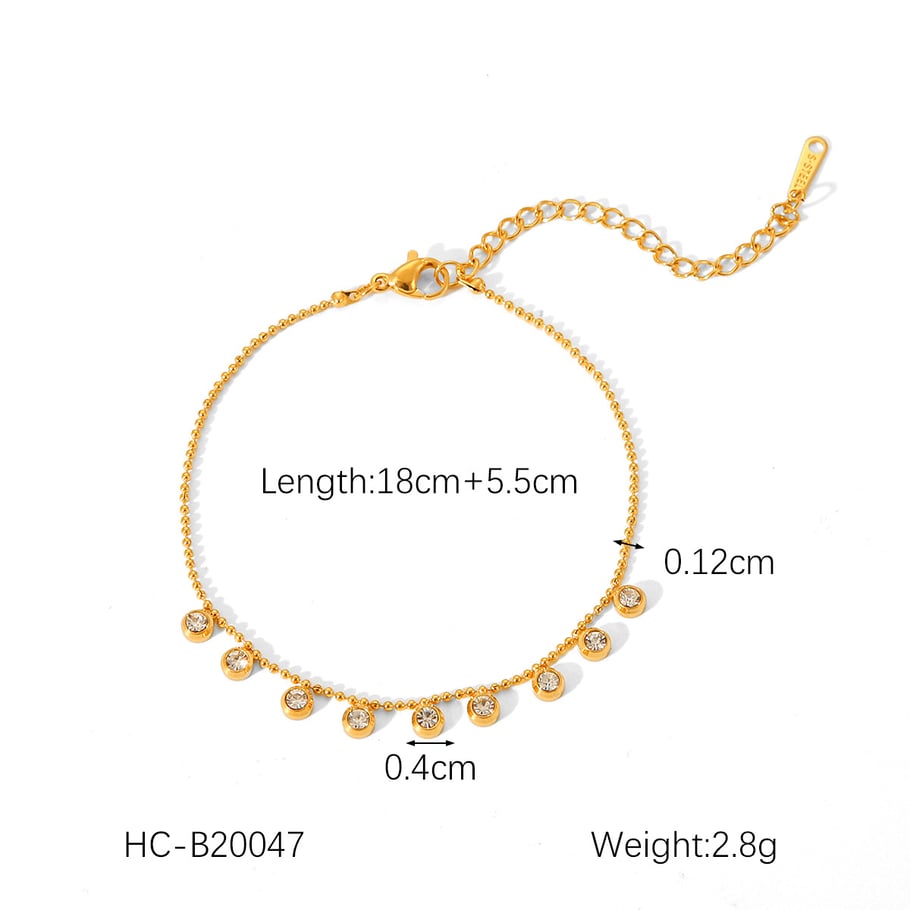 1 Piece Luxurious  Circle Stainless Steel   Gold Color  Zircon Women's Pendant Necklaces Picture2