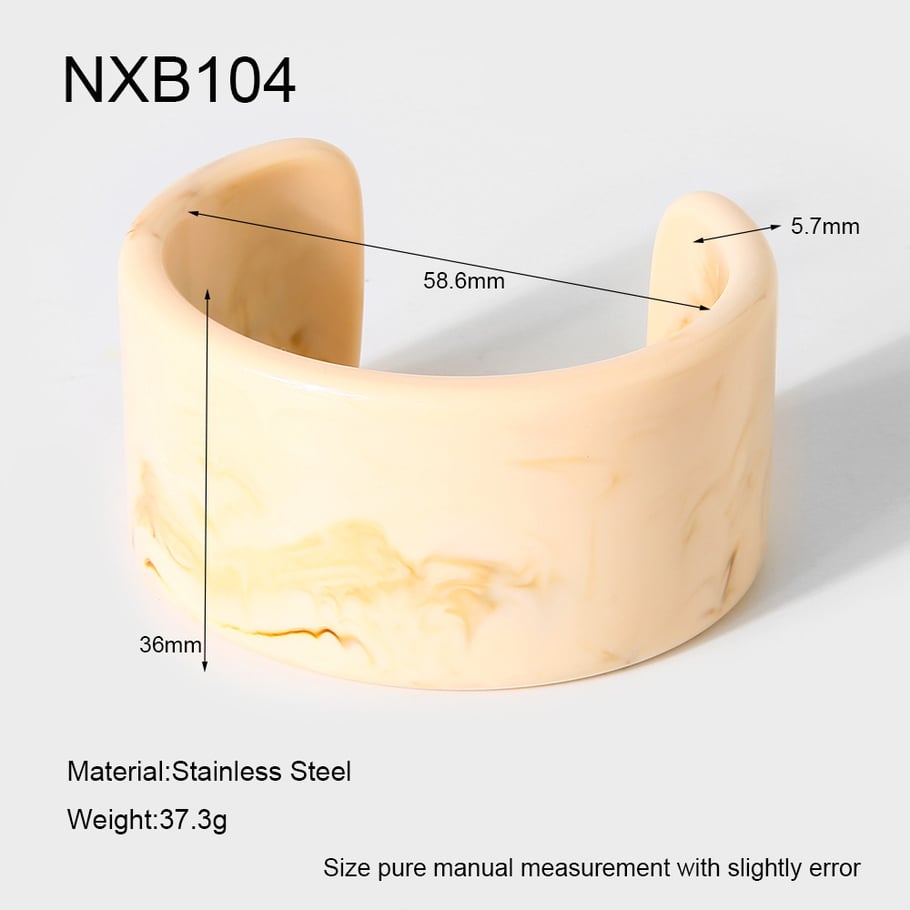 1 Piece Simple Gradient Color Resin Women's Cuff Bracelets