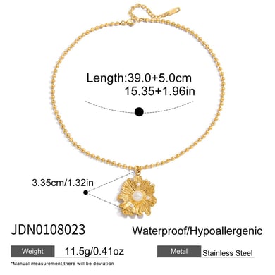 1 Stück süße Blume Edelstahl Gold Farbe Damen Anhänger Halsketten h5 Bild2