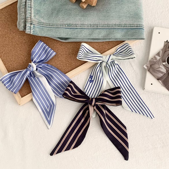 Bandana estiva da donna in poliestere a strisce classiche, 1 pezzo
