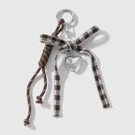 Two-color plaid bow heart keychain 1 