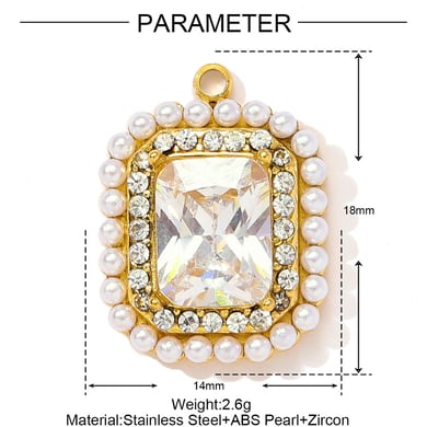 Pendentif exquis en acier inoxydable couleur or pour femme, 1 pièce, motif trèfle h5 Image2