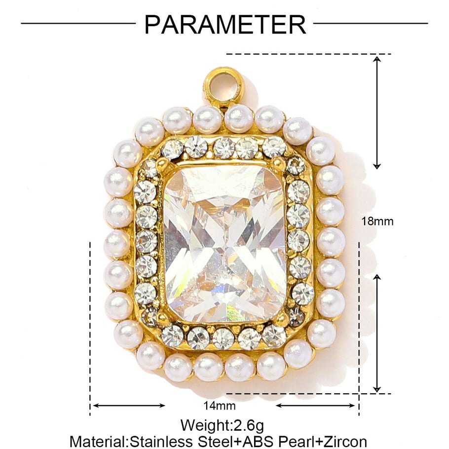 Pendentif exquis en acier inoxydable couleur or pour femme, 1 pièce, motif trèfle Image2