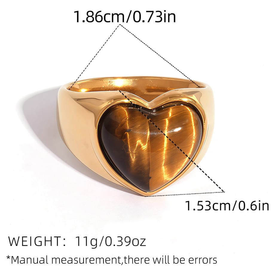 1 Piece Retro Irregular Shape Stainless Steel Gold Color Women’s Statement Rings h5Picture2