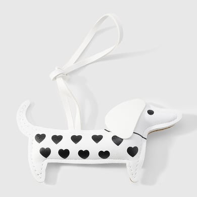 1 pieza de adornos de cuero para bolso de mujer con dibujo de perro salchicha h5 Imagen6