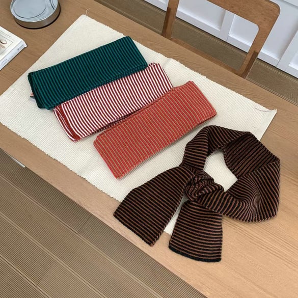 1 Piece Casual Stripe Yarn Winter Scarf