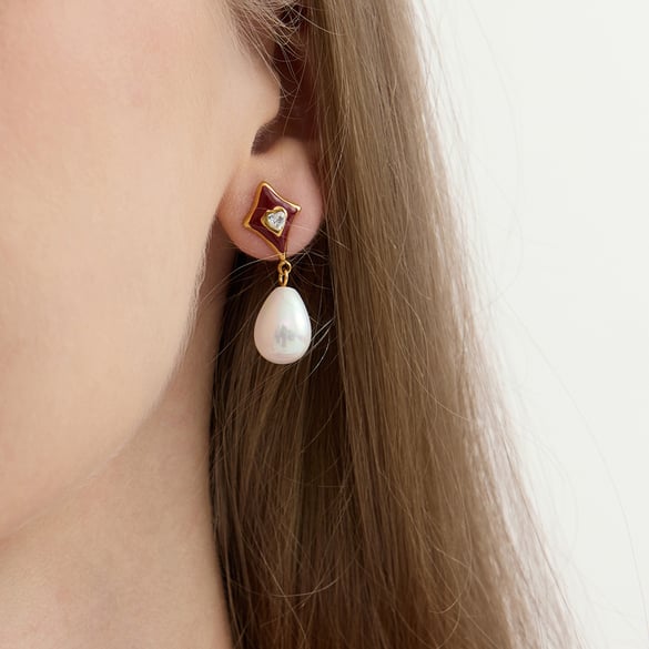 1 Pair Romantic Droplet Stainless Steel Gold Color Women's Drop Earrings 2