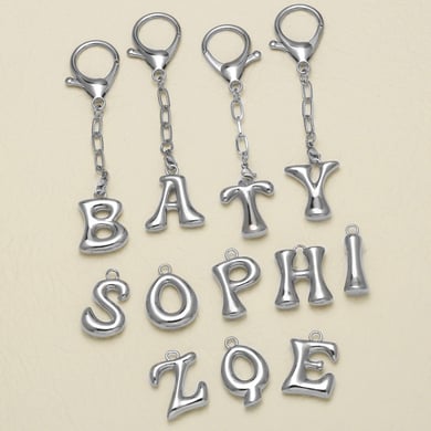 1 Piece Bubble Letter Copper Keychain h5 Picture4