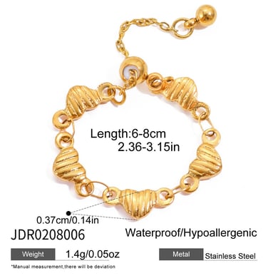 1 Stück süße Herz-Statement-Ringe aus Edelstahl in Goldfarbe h5 Bild2