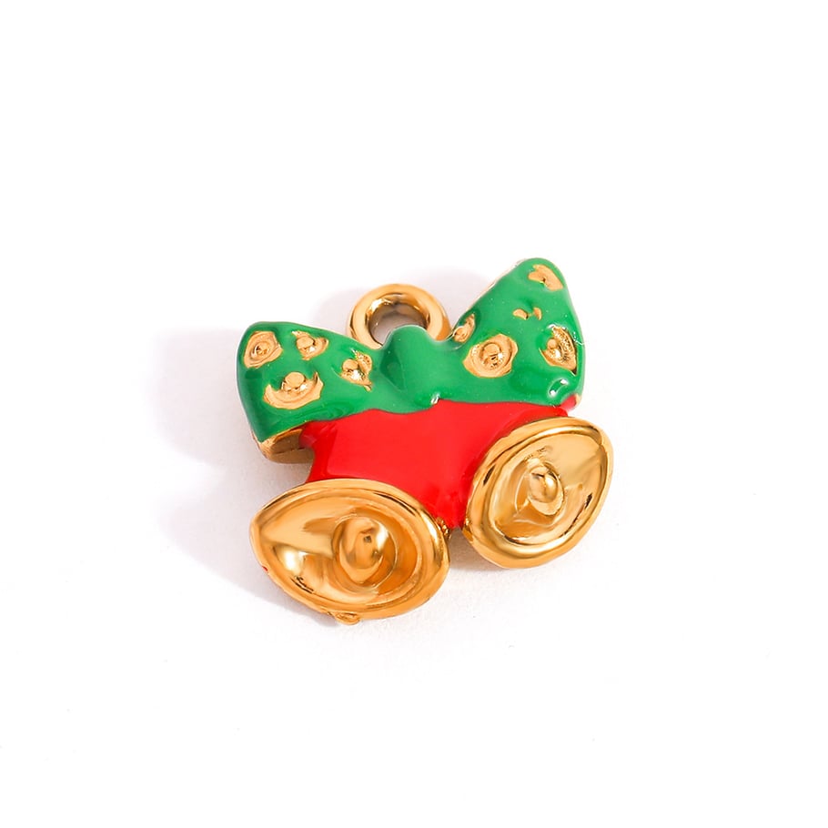 Pendentif pour femme en acier inoxydable émaillé avec plante de Noël à faire soi-même, 1 pièce h5Image5