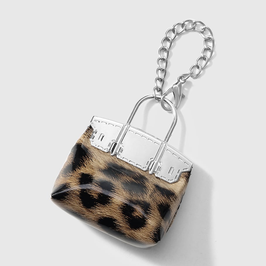 1 pieza de adornos para bolso de mujer de cuero con estampado de leopardo Imagen6