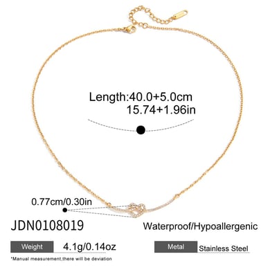 1 Piece Sophisticated Heart Stainless Steel Gold Color Women's Pendant Necklaces h5 Picture2