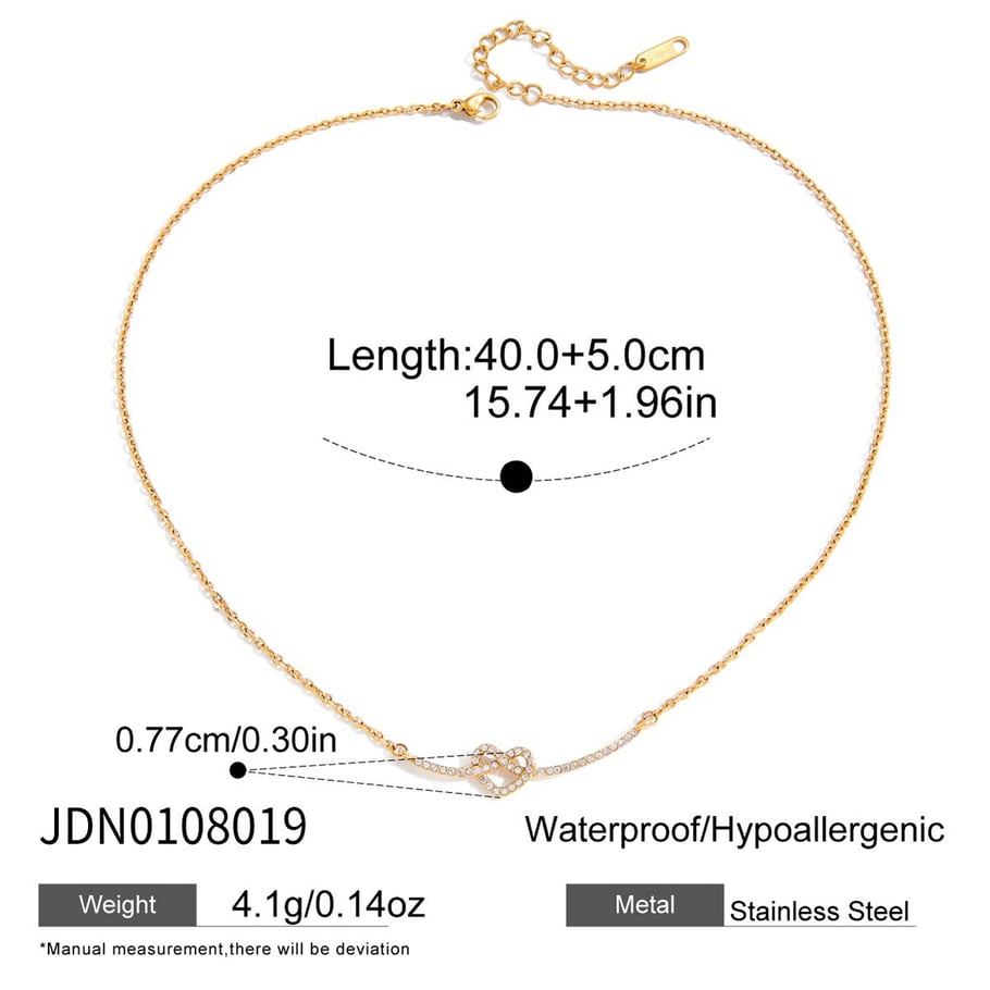 1 Piece Sophisticated Heart Stainless Steel Gold Color Women's Pendant Necklaces Picture2