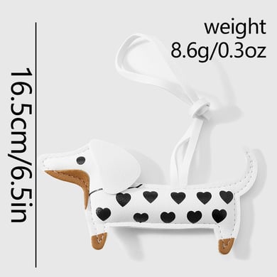 1 pieza de adornos de cuero para bolso de mujer con dibujo de perro salchicha h5 Imagen2