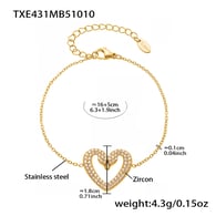 TXE431-Pulsera Corazón Hueco 16+5cm Imagen2