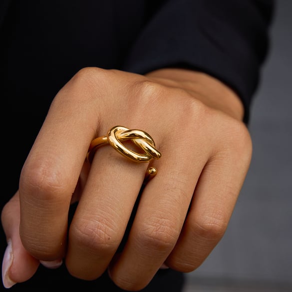 1 Piece Designable Twist Stainless Steel Gold Color Women's Minimalist Rings