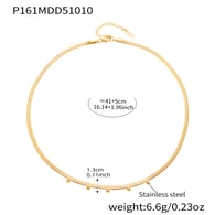 P161-Collier chaîne lame en or 41+5cm Image3