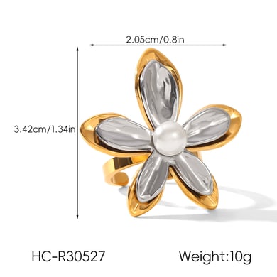 1 Paar Statement-Blumenring aus Edelstahl in verschiedenen Farben h5 Bild2