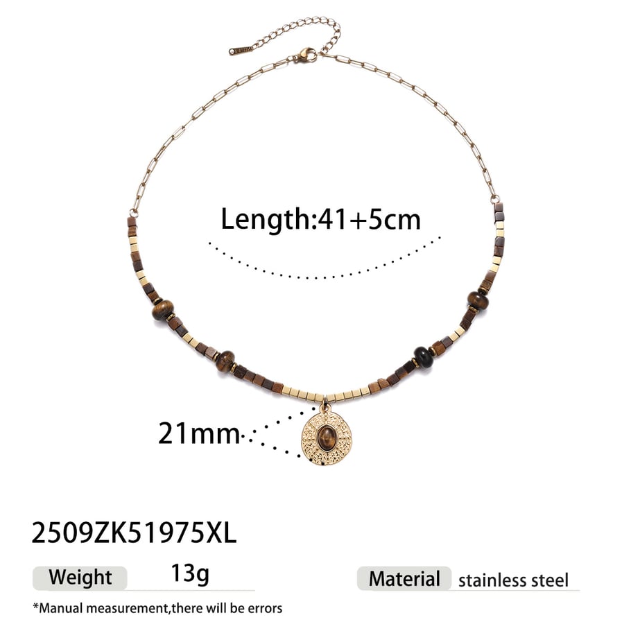 Natural Stone Beads Stainless Steel Necklaces Set