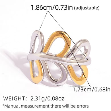 Bague simple en acier inoxydable couleur or pour femme, motif floral h5 Image2