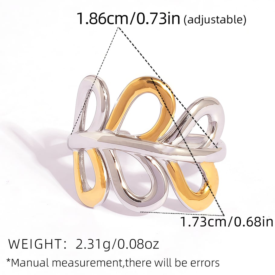 1 Piece Simple Flower Stainless Steel Gold Color Women's Statement Rings h5Picture2