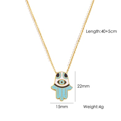 1 Piece Simple Casual Devil's Eye Stainless Steel Women's Pendant Necklaces h5 