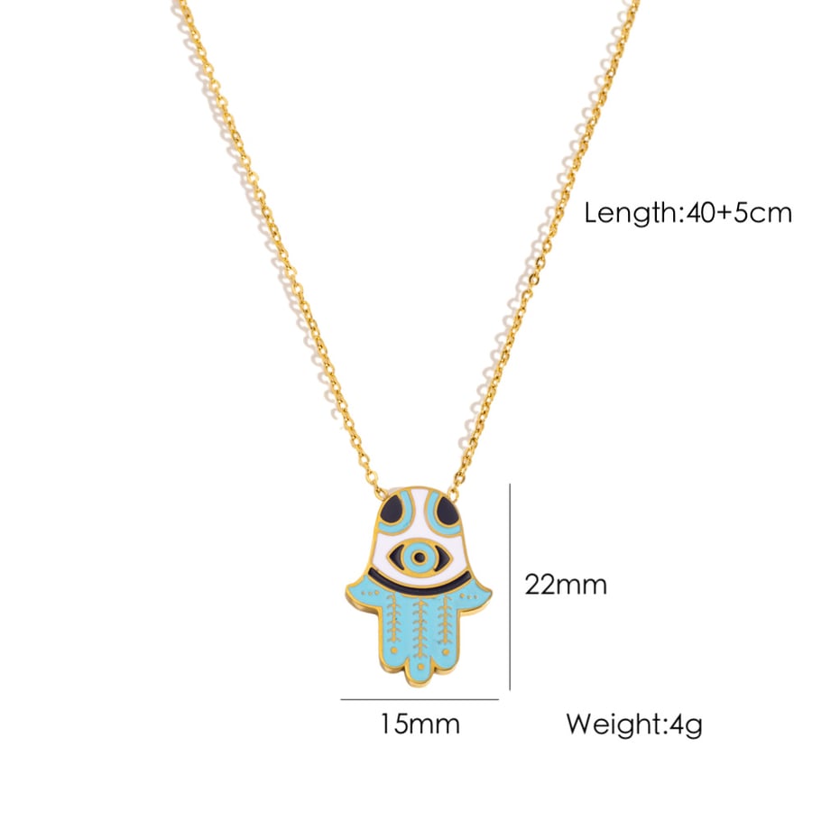 1 Piece Simple Casual Devil's Eye Stainless Steel Women's Pendant Necklaces 