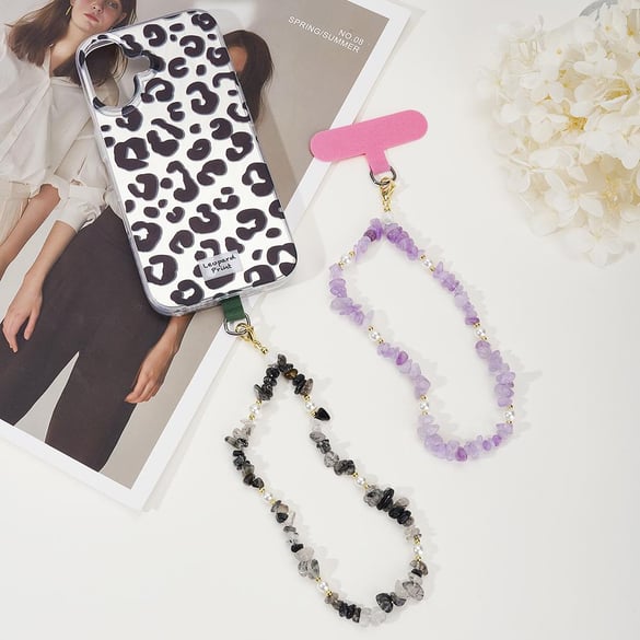 1 Piece Irregular Shape Natural Stones Phone Chain