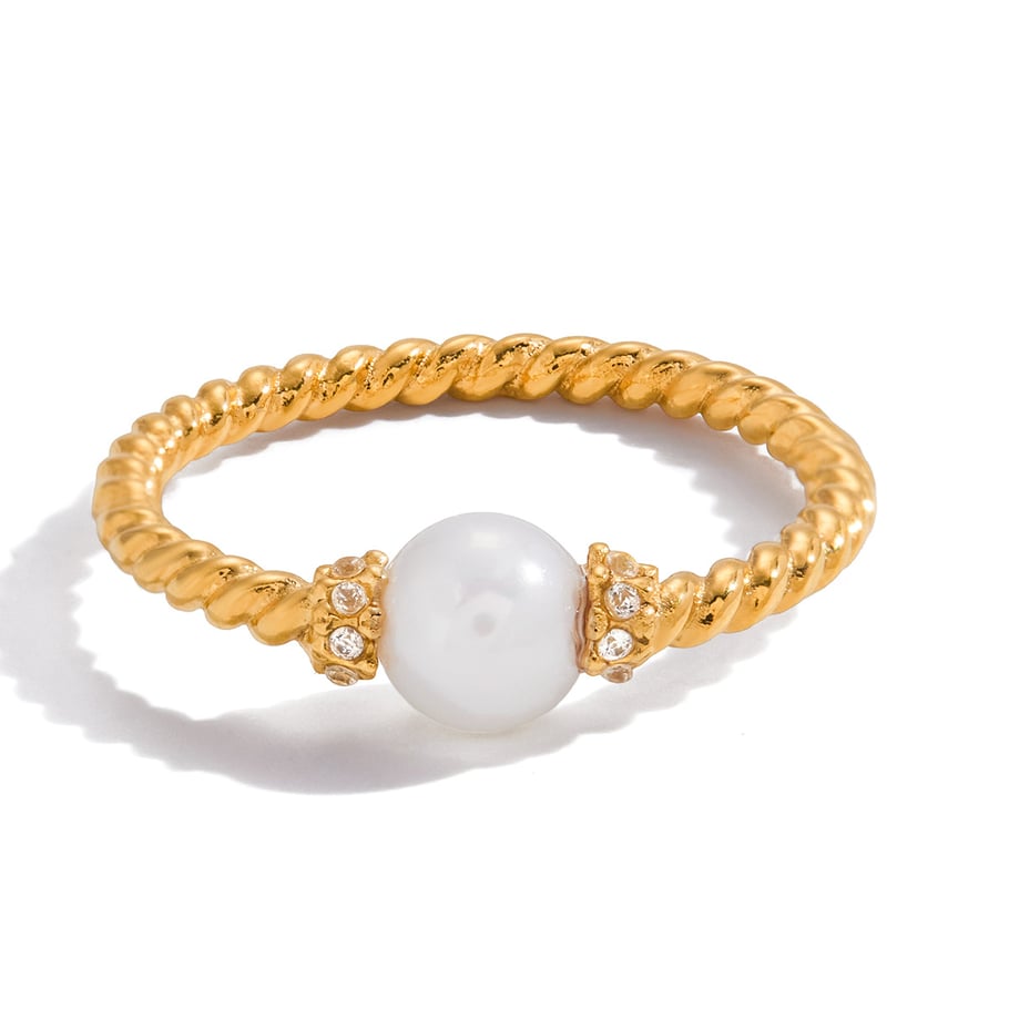 1 Stück einfache, kreisförmige, minimalistische Ringe aus Edelstahl in Goldfarbe