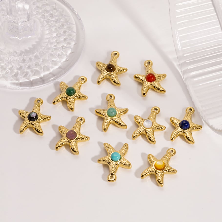 1 Piece Simple DIY Turtle Star Stainless Steel Gold Color Women's Pendants h5Picture3