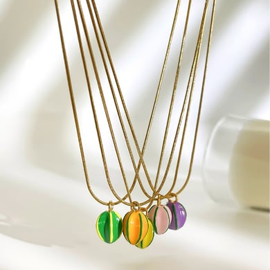 1 Piece Enamel Star Fruit Stainless Steel Pendant Necklace h5 Picture5