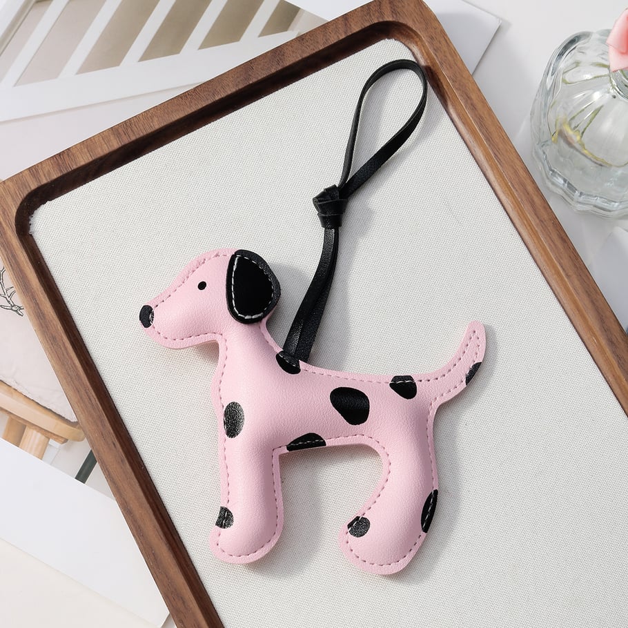 1 pezzo di ciondolo per borsa da donna in pelle di cane maculato vivace Immagine7