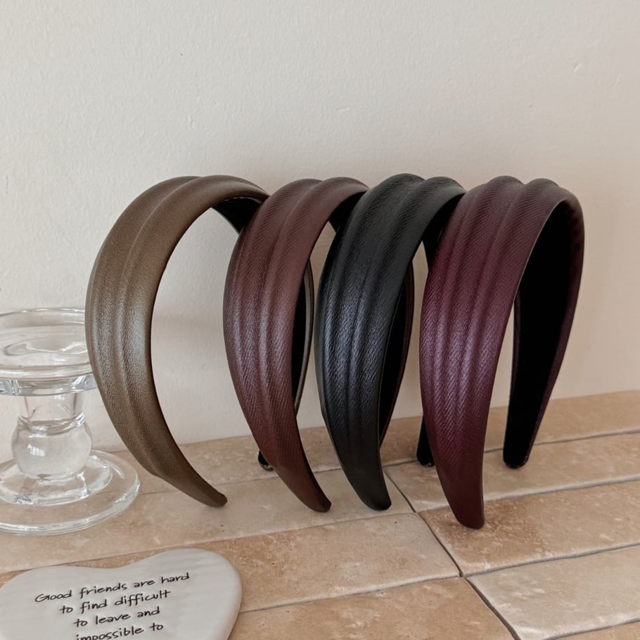 1 pieza de bandas para el cabello de PU retro de la serie clásica para mujer Imagen2