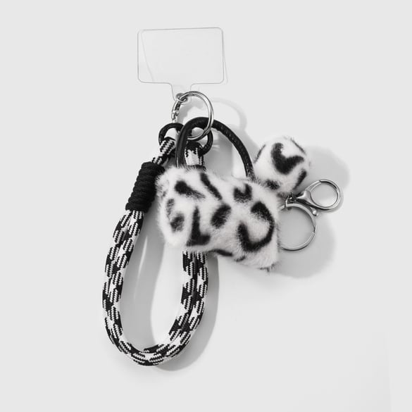 1 cadena para teléfono de poliéster con estampado de leopardo simple 2