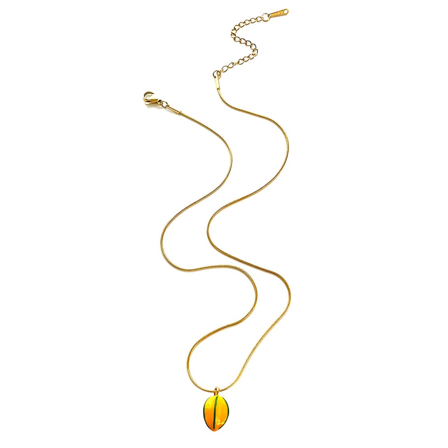 1 Piece Enamel Star Fruit Stainless Steel Pendant Necklace 