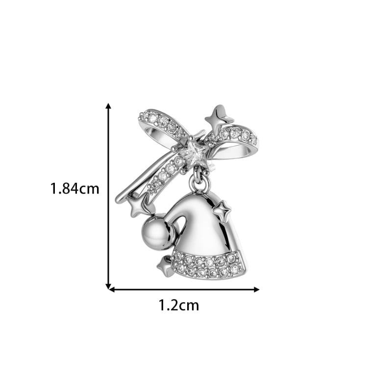 1 stuk kerst koperen zirkoon piercing oorbellen voor dames h5Afbeelding2